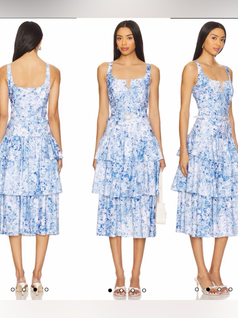 NWT Generation Love Celeste Floral Poplin Dress in Zesty Fl Wht Blue Size Medium